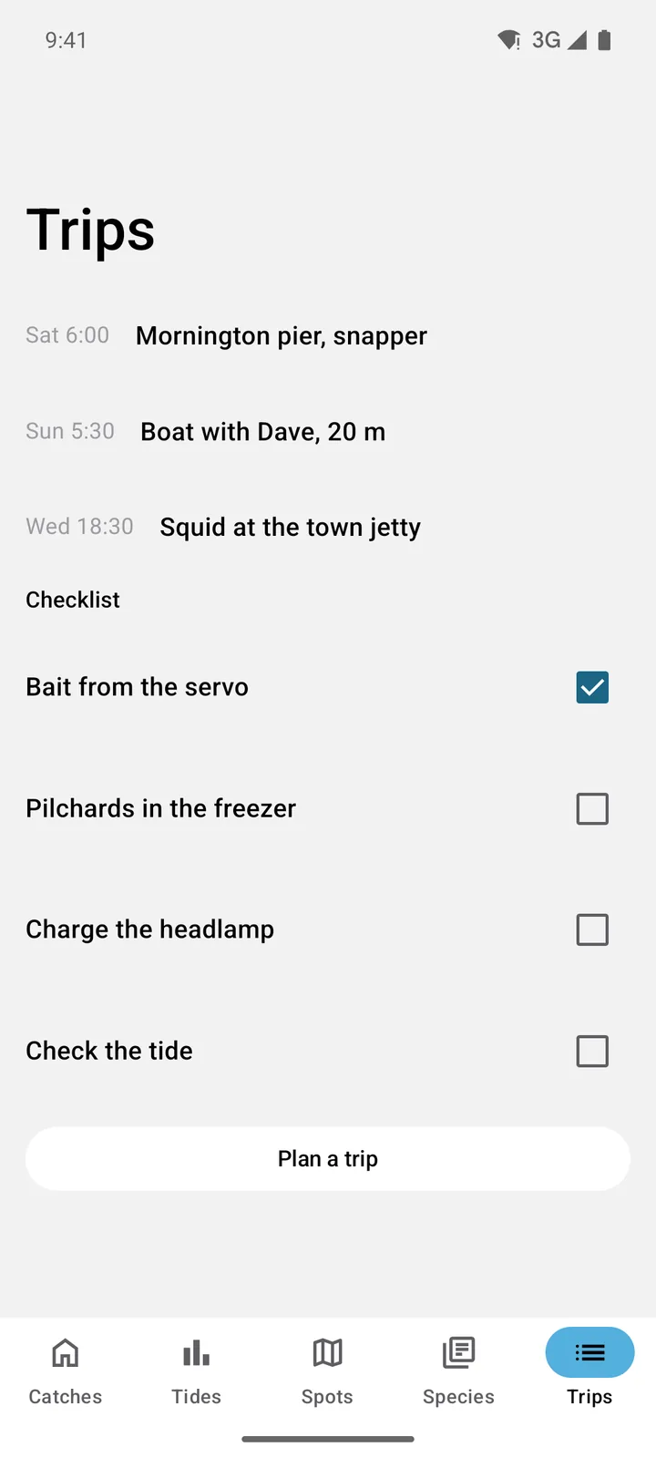 Tidelog: Trips on Android, light