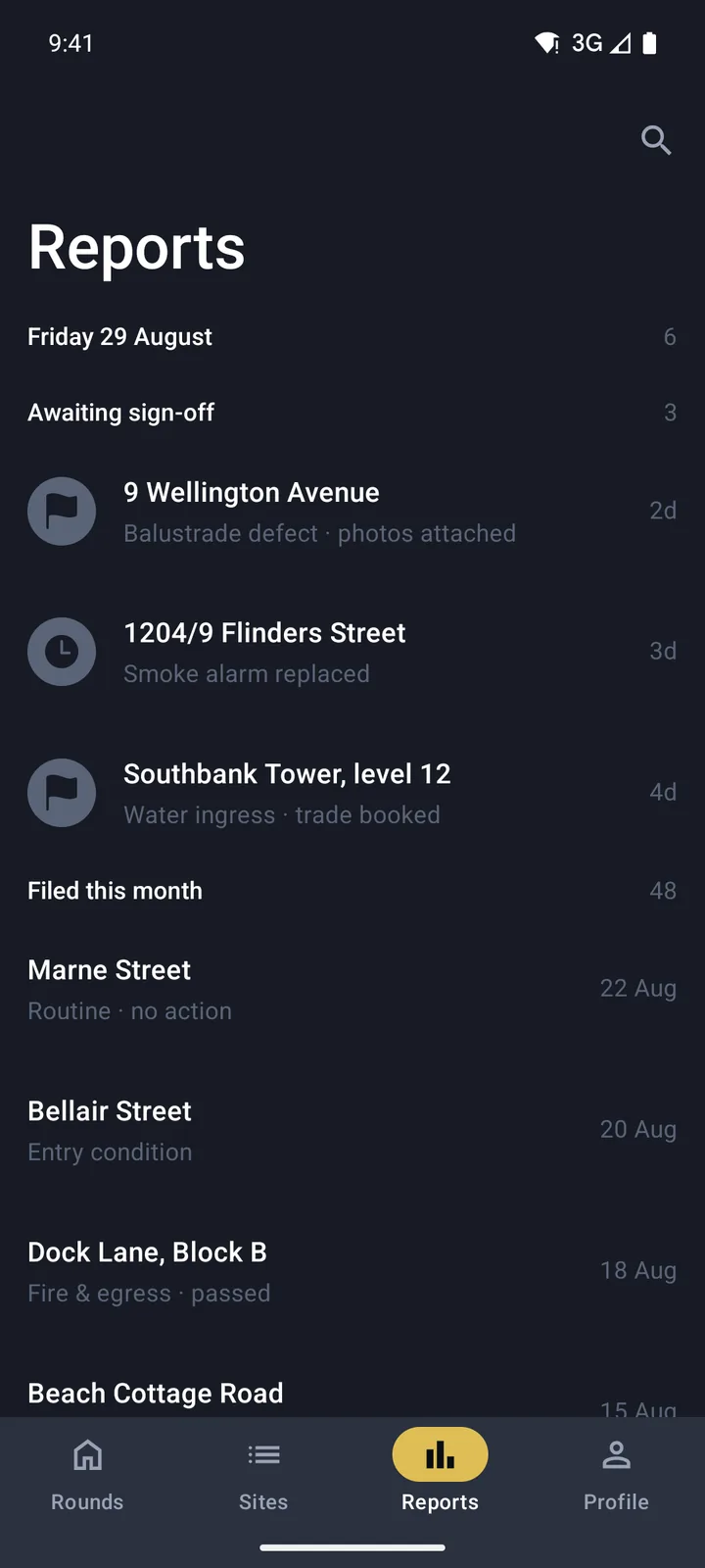 Reports on Android