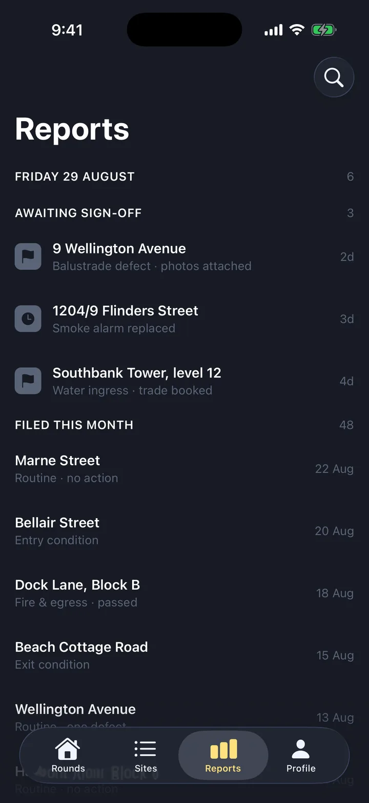 Reports on iOS