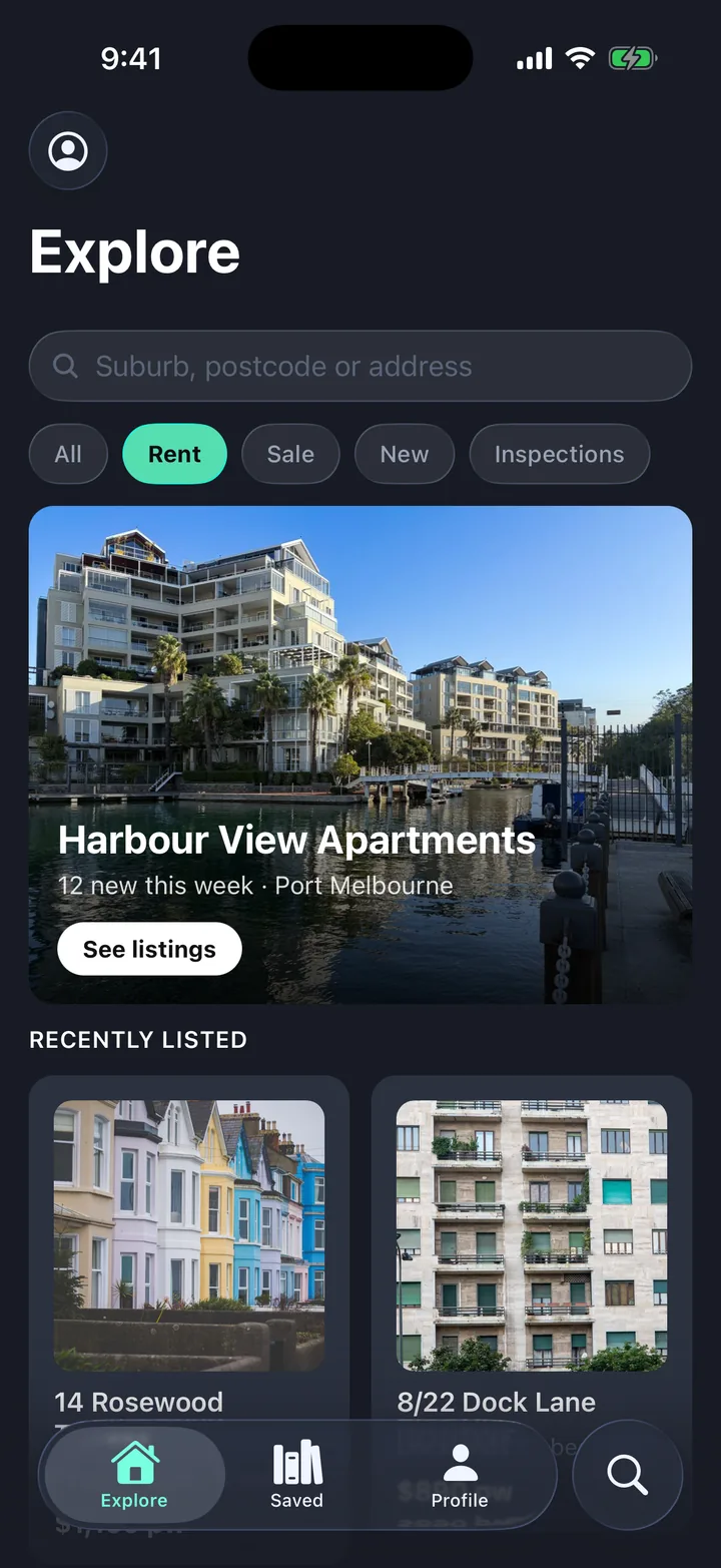 Listings & stays: Explore on iOS