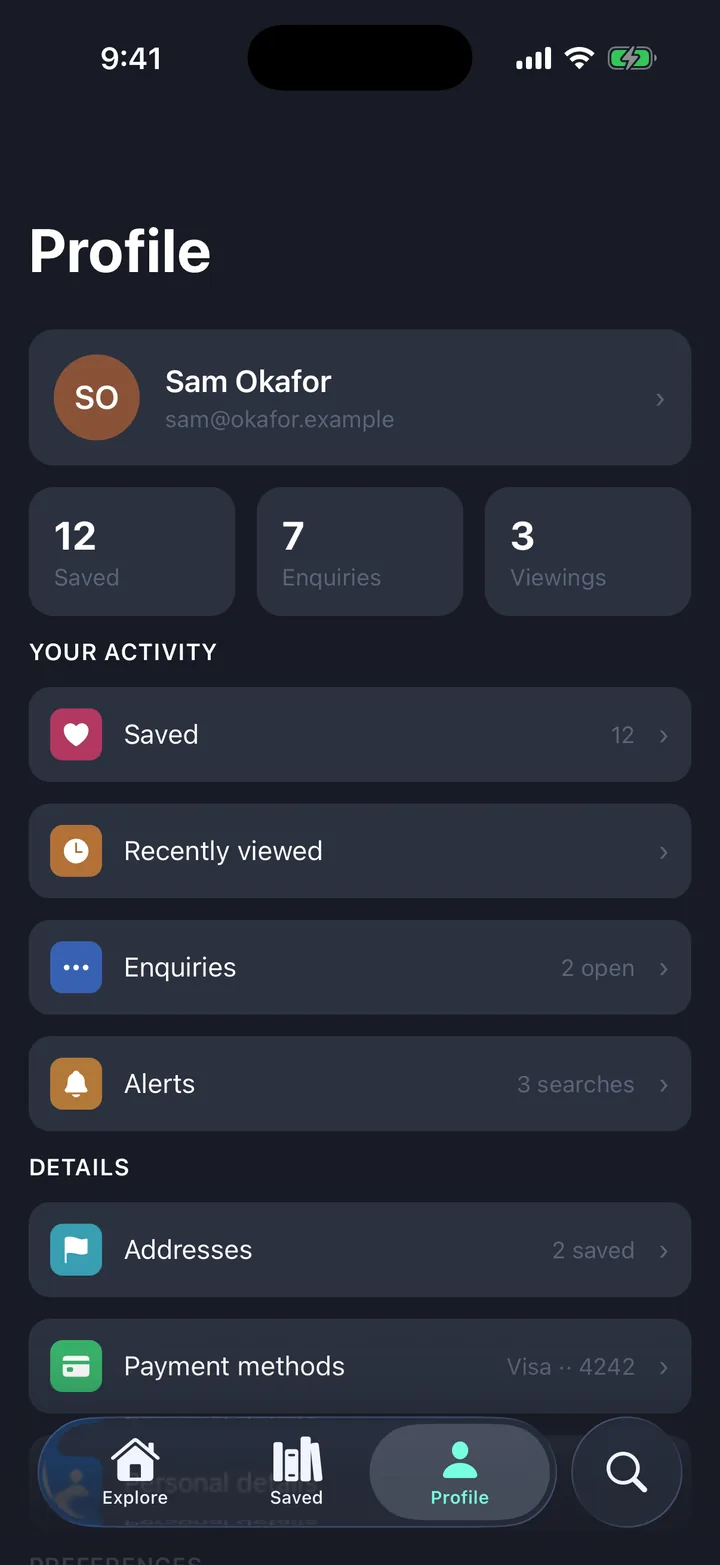 Profile on iOS