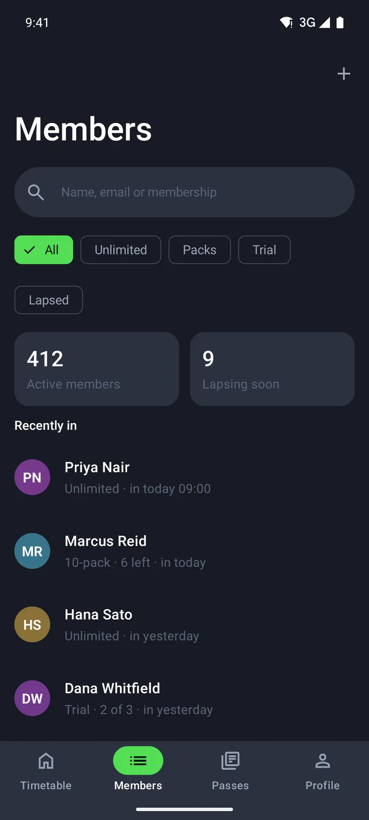 Members on Android