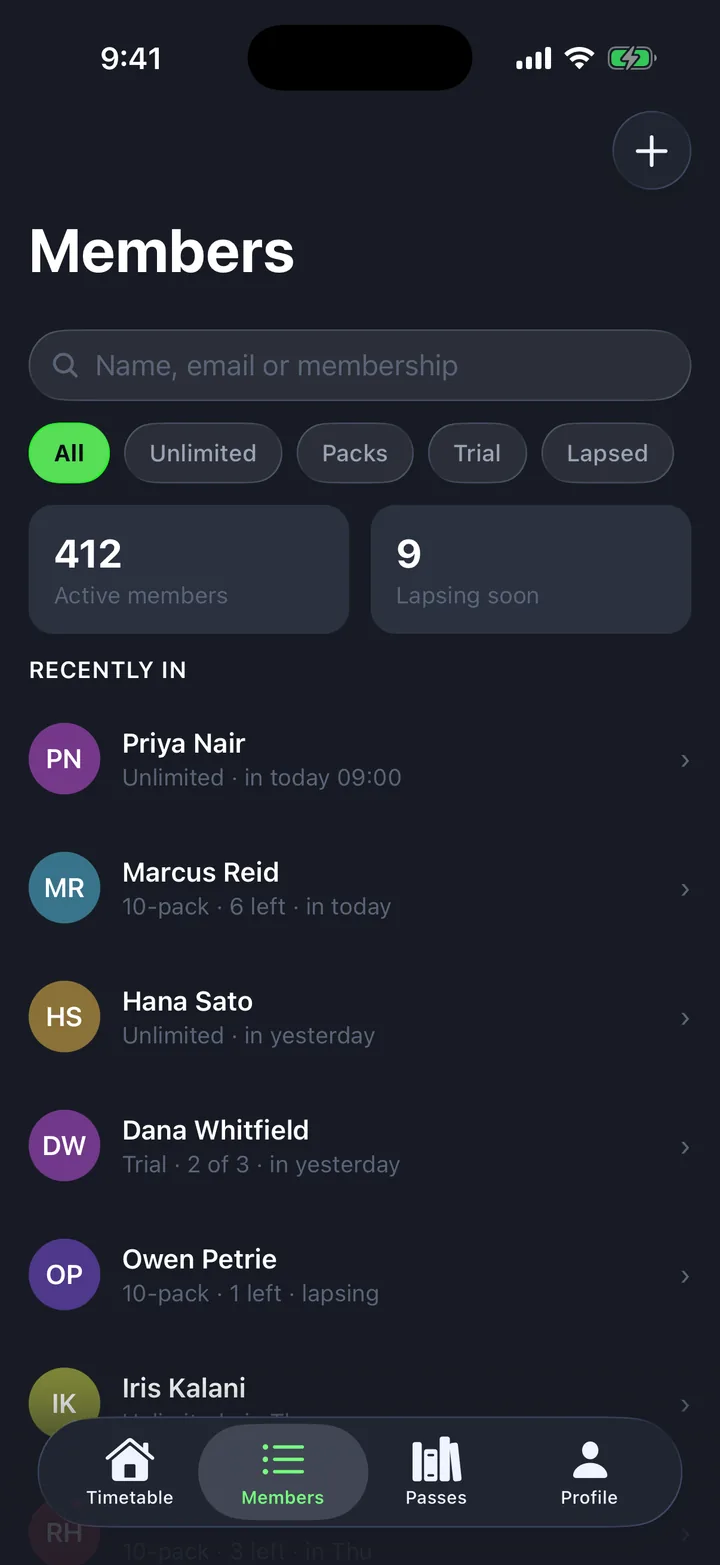 Members on iOS