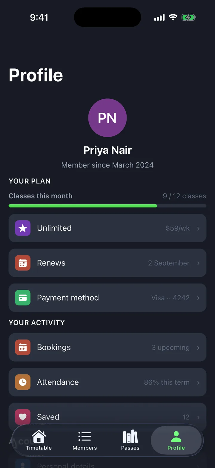 Profile on iOS
