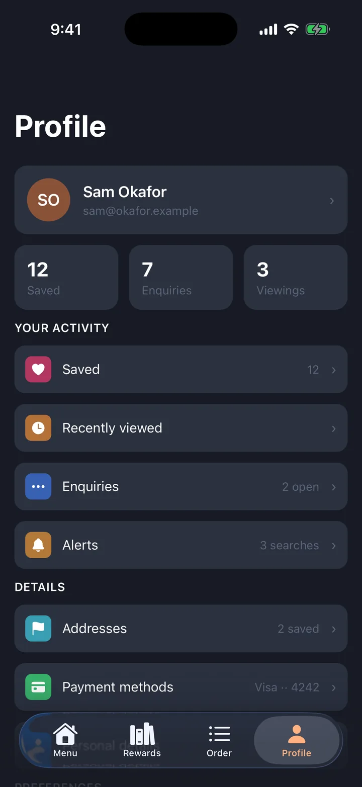 Profile on iOS