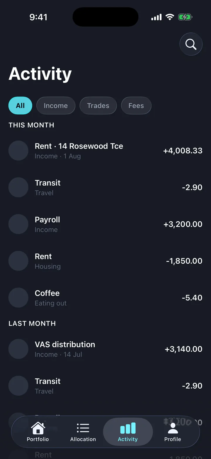 Activity on iOS