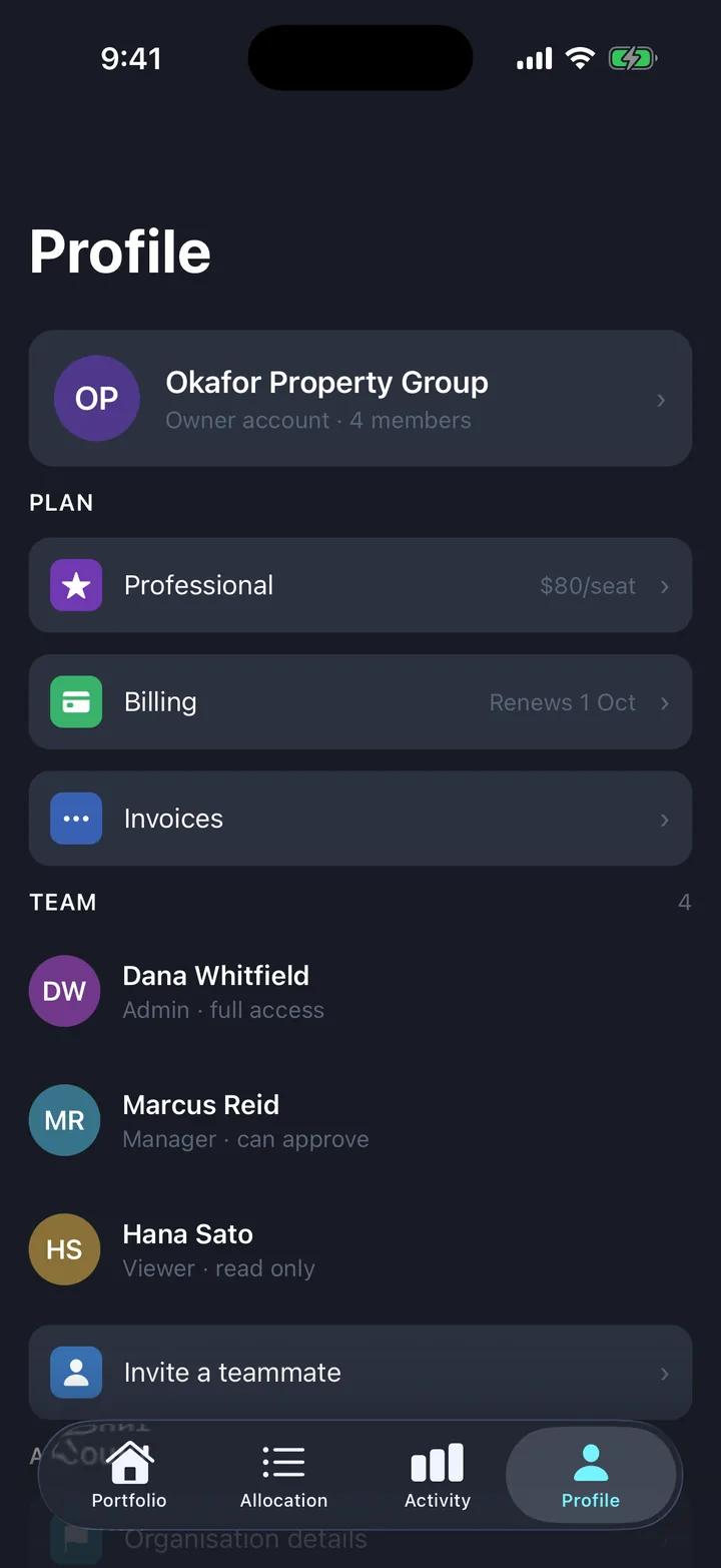 Profile on iOS