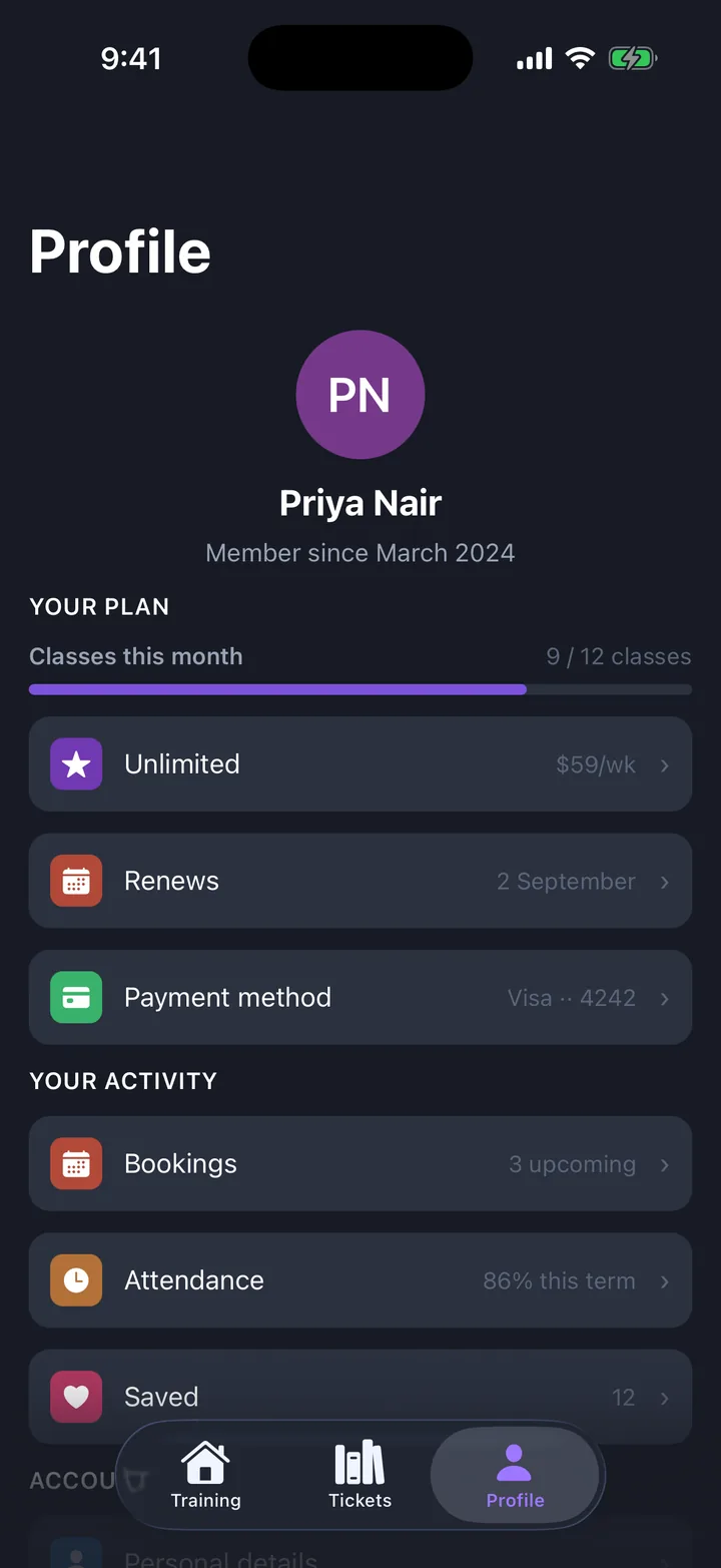 Profile on iOS