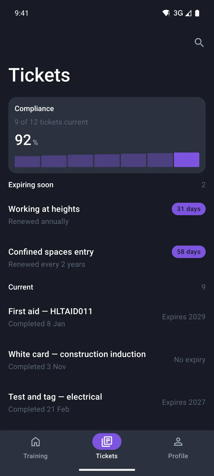 Tickets on Android