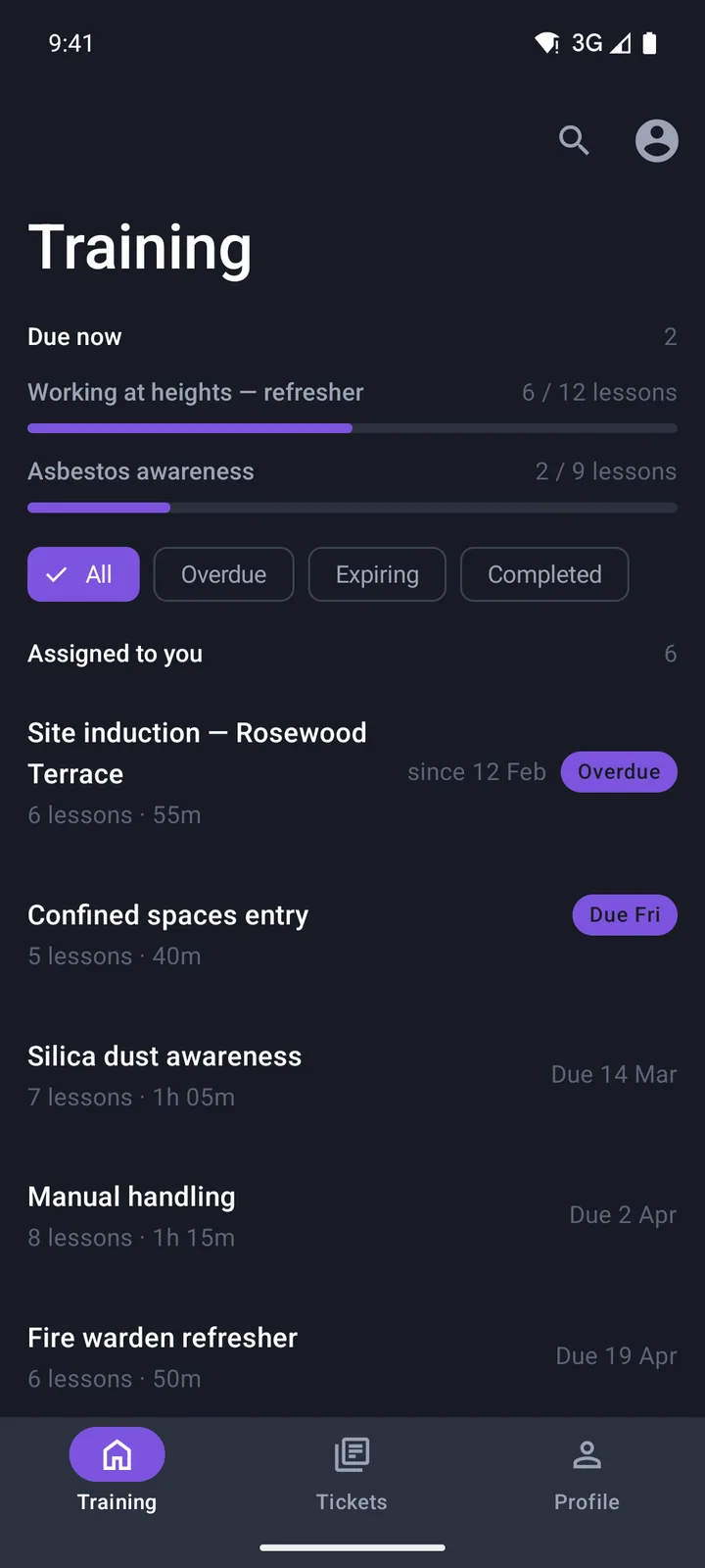 Training & compliance: Training on Android